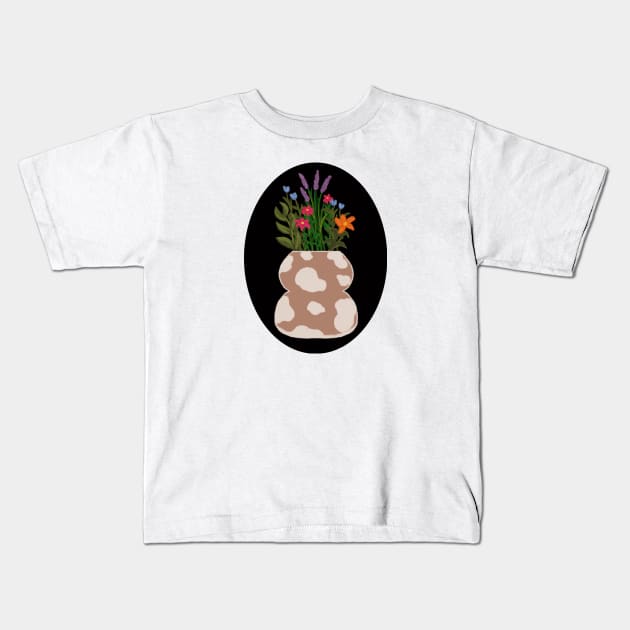 Cow vase Kids T-Shirt by hgrasel